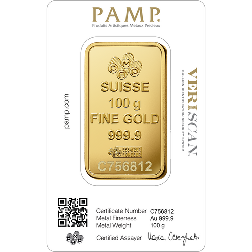 Lady Fortuna™ Gold Minted Bar - 100g